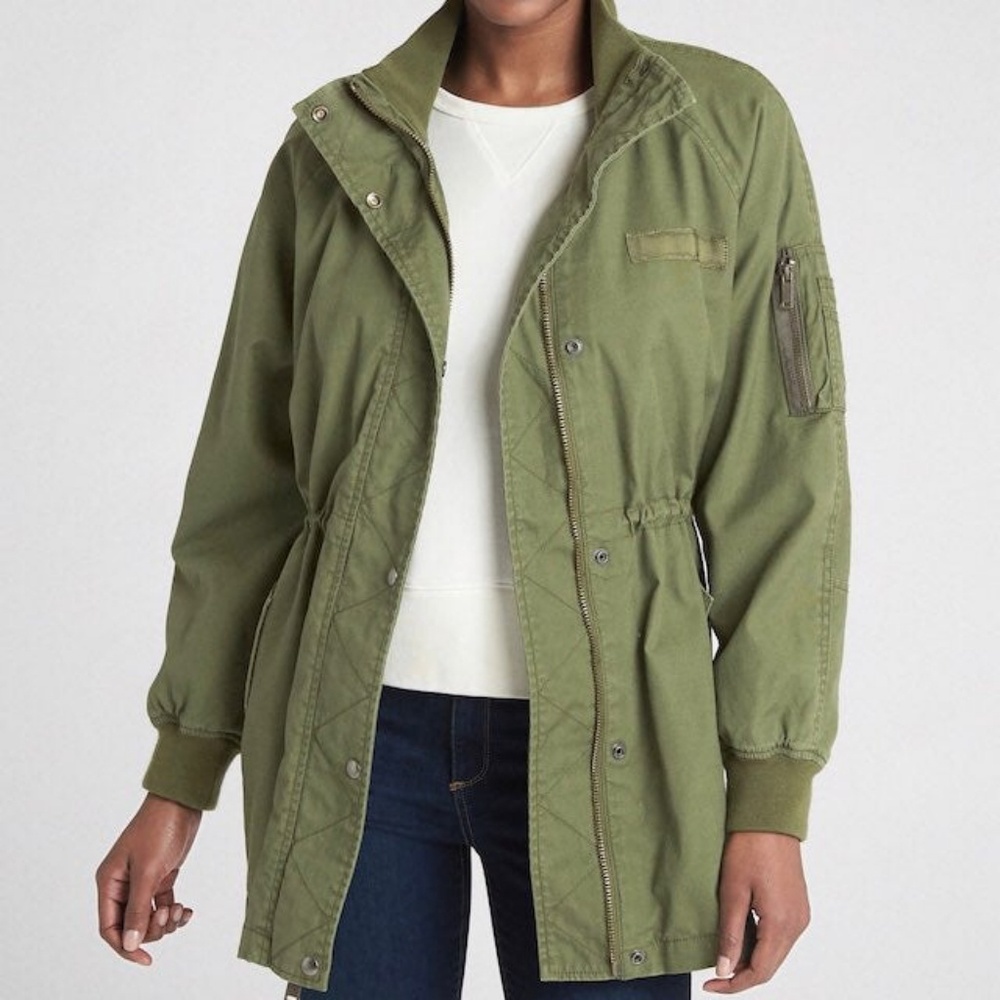 GAP Long Line Utility Jacket (Military Green)
